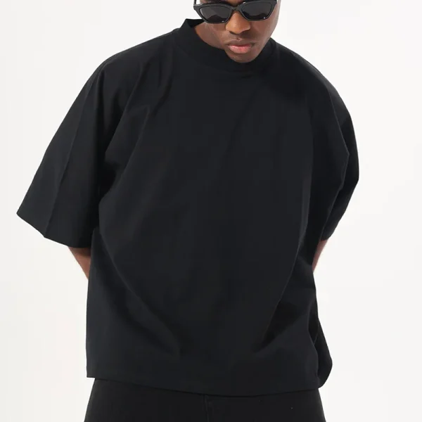 Good Quality Streetwear Blank Thick Black 100% Soft Cotton t Shirt Men 230 Gsm Oversized Heavy t Shirts for Men - Image 2