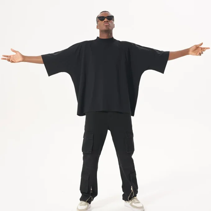 High Quality 235 GSM Heavy Weight 100% Cotton Drop Shoulder Oversized Cropped Boxy T Shirts for Men - Image 2