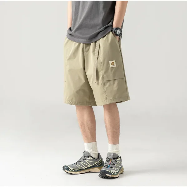 Buckle Belt Cargo Shorts Men's Summer Loose Five-point Pants Men's Size