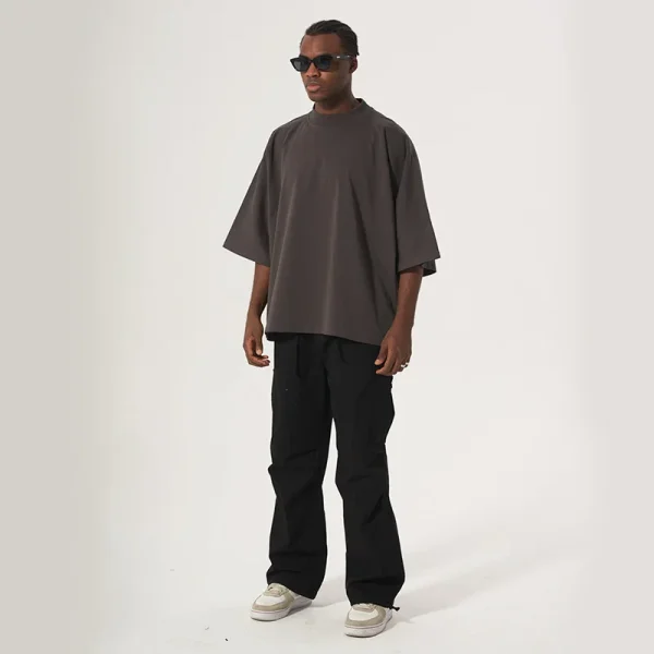 Good Quality Streetwear Blank Thick Black 100% Soft Cotton t Shirt Men 230 Gsm Oversized Heavy t Shirts for Men - Image 4