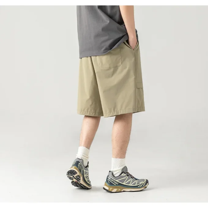 Buckle Belt Cargo Shorts Men's Summer Loose Five-point Pants Men's Size