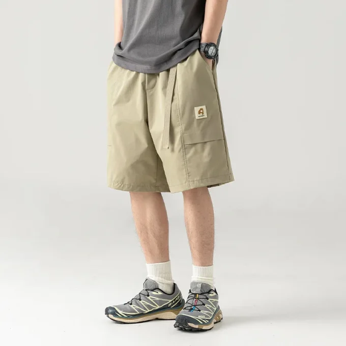 Buckle Belt Cargo Shorts Men's Summer Loose Five-point Pants Men's Size