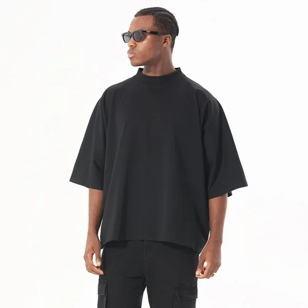 High Quality 235 GSM Heavy Weight 100% Cotton Drop Shoulder Oversized Cropped Boxy T Shirts for Men