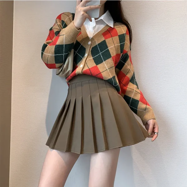 Women's Summer A-Line Pleated Skirt JK High Waist Black Short Student Style Wrinkle-Resistant New Design Slimming Natural