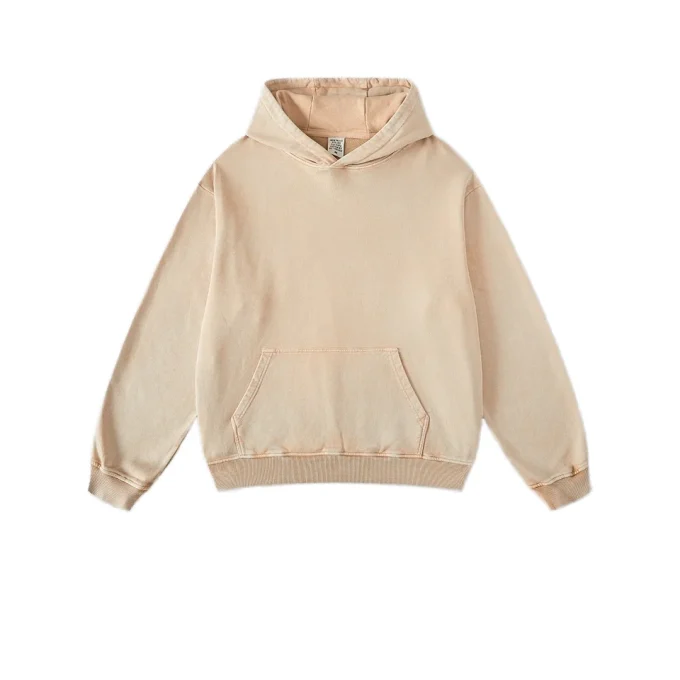 2025 Fall Winter Men's Clothing Fashionable Pullover Sweatshirt Loose Fit American Distressed Wax Dye Heavy Hoodies Washed