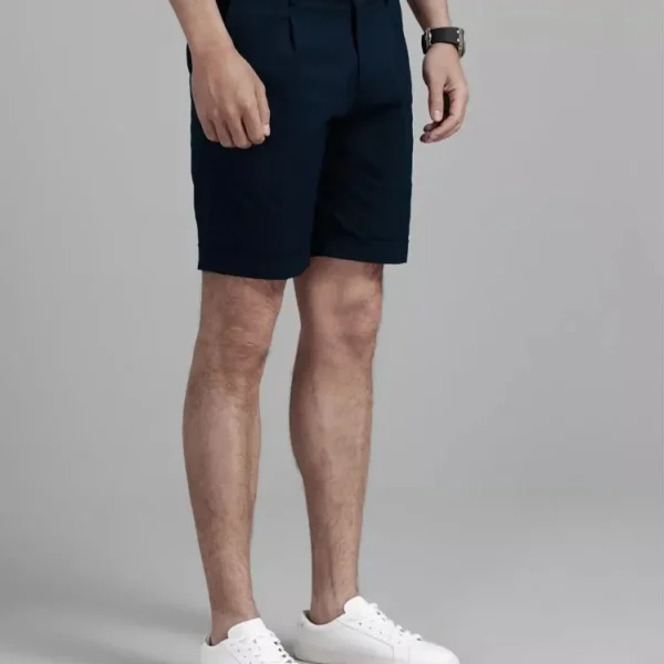 Men's Bermuda Shorts French Style Blank Navy Cotton Short Shorts