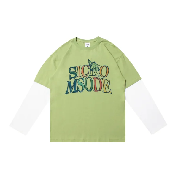 Double Layer Long Sleeve T-shirt Graphic Tee Streetwear Men Women T Shirt Heavyweight Oversized Cotton Vintage Tshirt