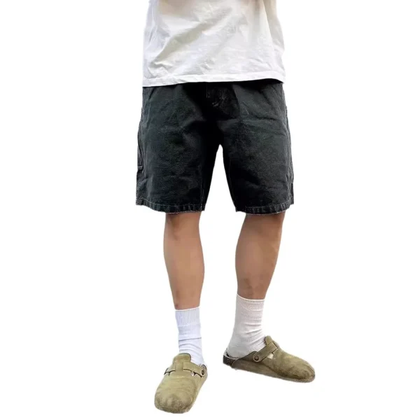 12 oz Washed B28 Flap Pocket Denim Shorts Summer American Logging Style Breathable Vintage Casual Pants Jeans - Image 5