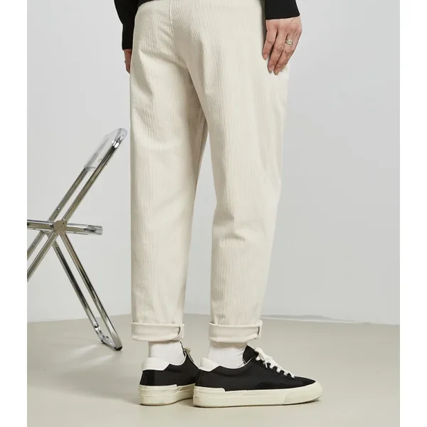 Cropped Design 100% Polyester Blank Mens Corduroy Pants With Stretch Waist