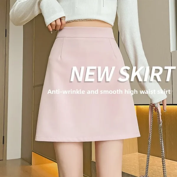 Women's High-Waist Slim A-Line Skirt New Short Hip-Hugging Style for Sexy Natural Waistline
