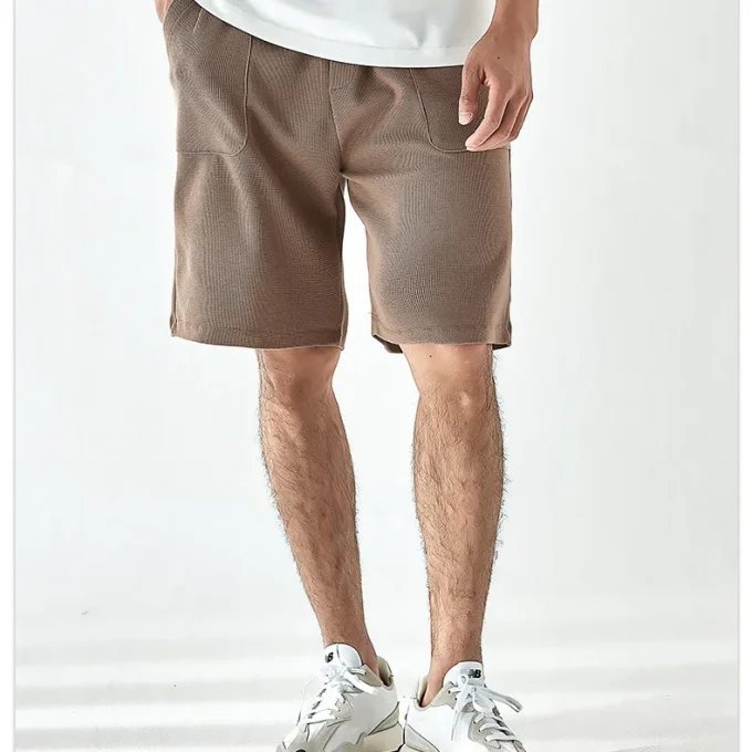 Heavy Weight Knitted Cotton Polyester Blend Men's Waffle Shorts