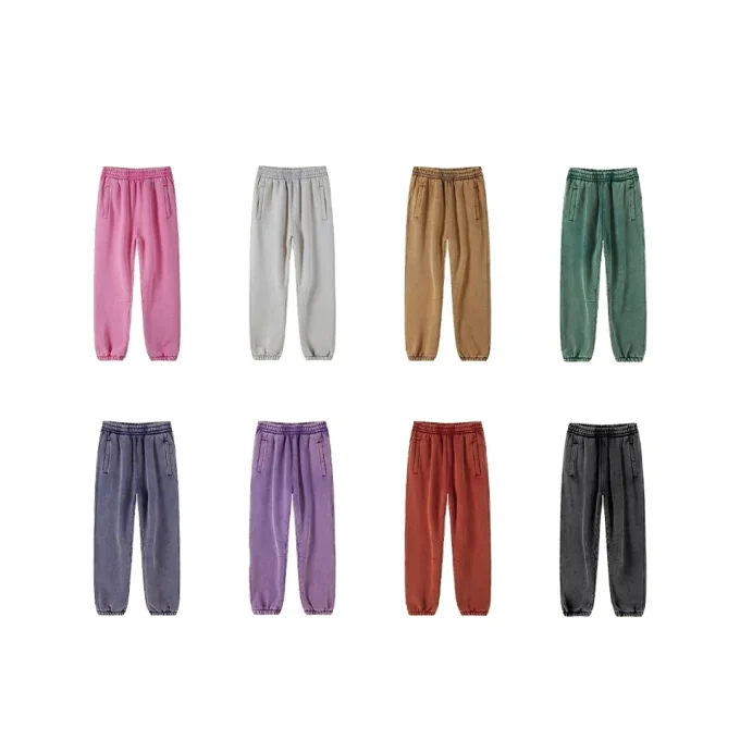 Track Suit for Men Unisex Men's Set Washed Wax-Dyed Vintage Retro Trendy Pullover Fleece Sweatshirt Sweatpants