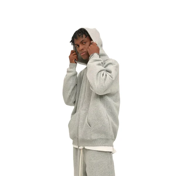 Heavy Weight Cotton Fleece Mens Sweatsuits Set With Hoodie