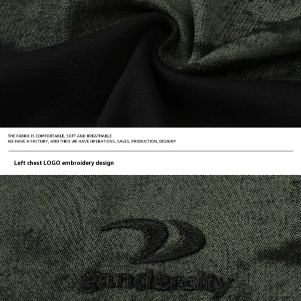 Men's Tie-Dyed Cotton T-Shirt Japanese Retro Style New Fashionable Embroidered Striped Design Summer Half-Sleeved T-Shirt