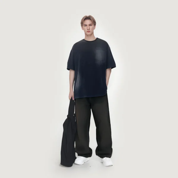 Men's Cotton T-Shirts Oversized Unisex Short Sleeves Casual Loose Wash Solid Basic Tee Tops Washing Fadeded - Image 5