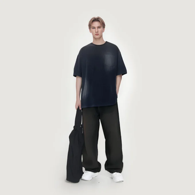 Men's Cotton T-Shirts Oversized Unisex Short Sleeves Casual Loose Wash Solid Basic Tee Tops Washing Fadeded - Image 5