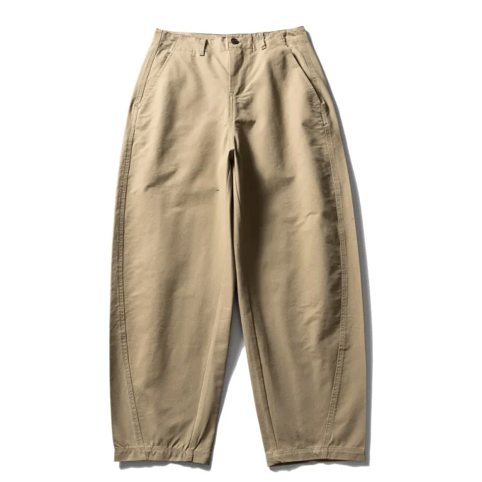 100% Cotton Ami Khaki Washed Loose Cleanfit Scimitar Tapered Pants for Men Women Straight Workwear Casual Trousers