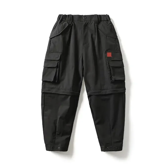 Autumn Mens Slim Fit Trousers Hip Hop Big Pockets Casual Sports Cargo Pants