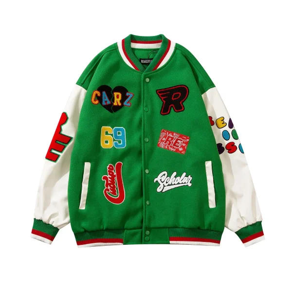 2025 New Design Jacket Embroidered Embossed Baseball Jacket Street Style Men's Jacket - Image 3
