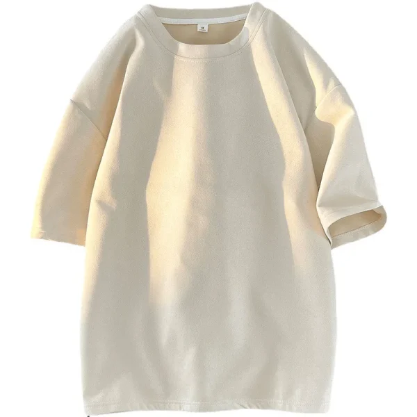 Manufacturing Screen Print Embroidery DTG Blank Cotton Oversize Plain Suede Thick Heavy Unisex T-shirt for Men - Image 6