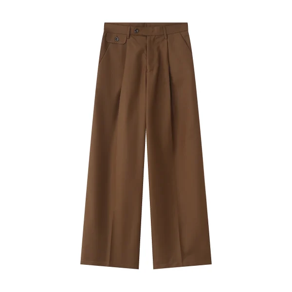 Breathable Casual Simple Straight Wide Leg Loose Baggy Pants for Men - Image 3