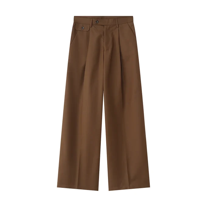 Breathable Casual Simple Straight Wide Leg Loose Baggy Pants for Men