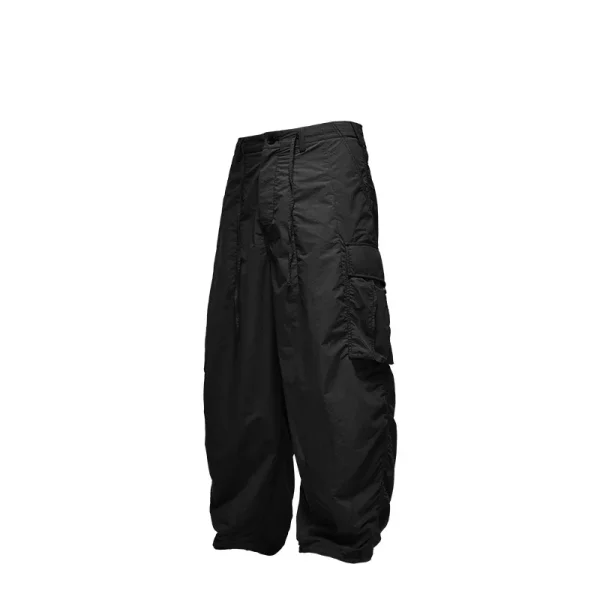 100% Nylon Loose Tooling Wide-leg Pants Multi-functional Pocket Windbreaker Pants for Men