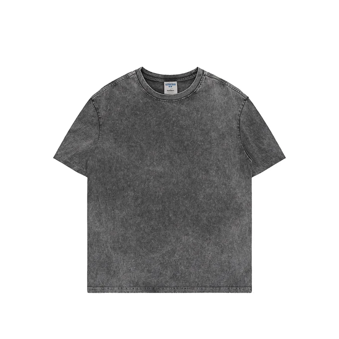 Heavy Weight Acid Wash T Shirt Streetwear Hip Hop Stone 100% Cotton Oversized Vintage T-shirt Clothing for Men