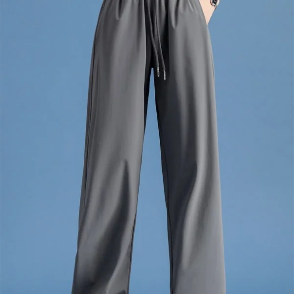 Women's Summer Thin Loose High Waist Wide-Leg Pants Casual Versatile with Elastic Decoration Sun Protection - Image 4