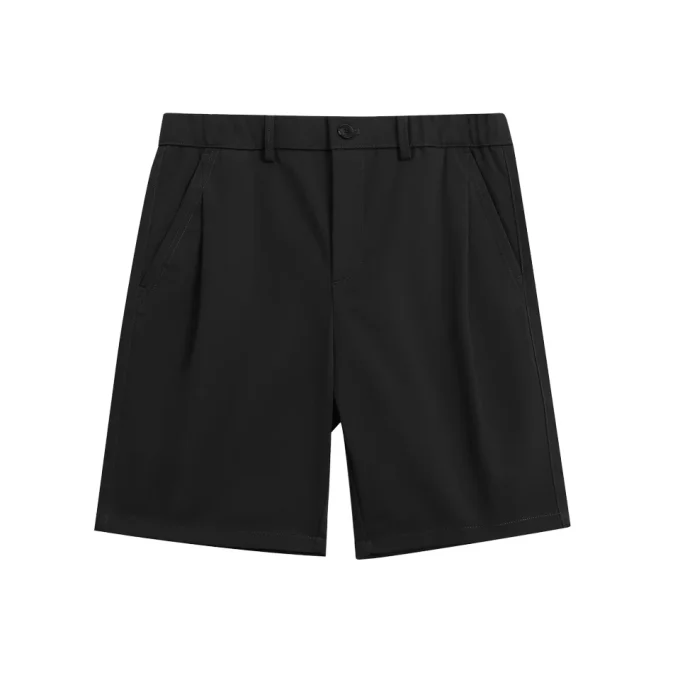 Men's 2025 New Business Casual Slimming Straight-Leg Western Sle 100% Cotton Outer Wear Summer Pleated Shorts - Image 6
