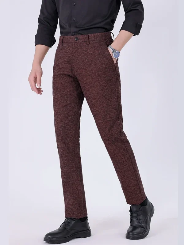 Autumn Men's Casual Stretch Pants Business-Style Cross-Border Exclusive Mid-Waist Loose Straight-Leg Classy Fashion Light Wash - Image 6