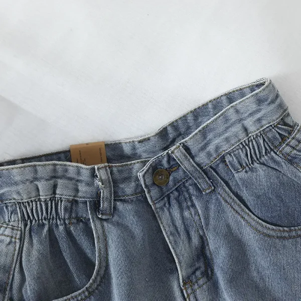High-Waisted Loose Wide-Leg Denim Shorts for Women Korean Summer Fashion Versatile Rolled-Up Women's - Image 3