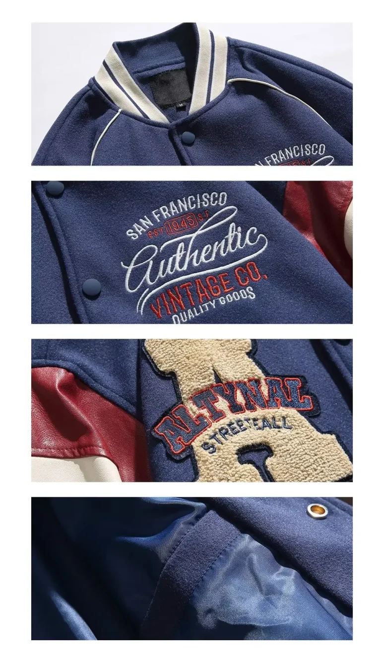 Embroidered College Sports Varsity Jacket Bomber Mens Baseball Jackets - Image 6