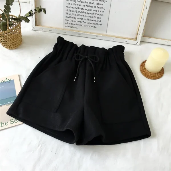 Black Slimming Wide Leg Pants Loose Casual Boot Pants for Spring - Image 3