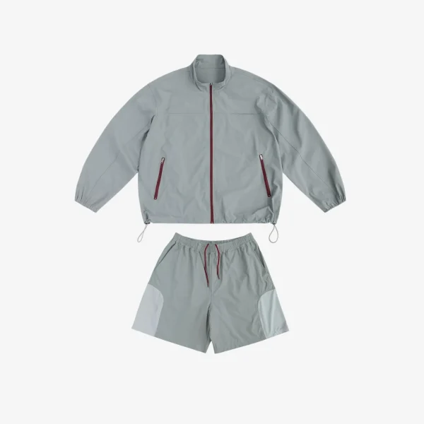 Mountain Series Lightweight Stand-Up Collar Sun Protection Nylon Jacket Shorts Sets for Men Women Cool Skin Outdoor Silhouette