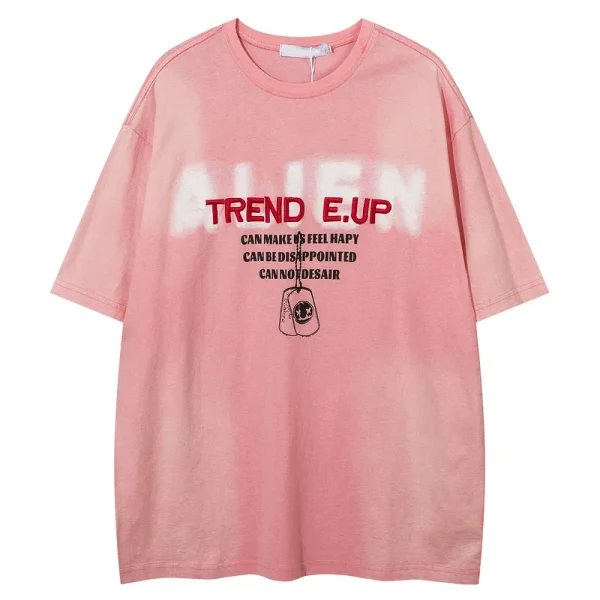New High Quality Colorful Letter Embroidered Printed Cotton O-Neck Men's T-Shirts
