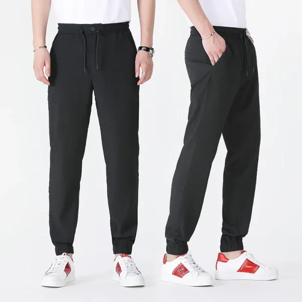 2025 Hot Sale Men's Fashion Casual Seersucker Jogger Pants Men Straight Trousers