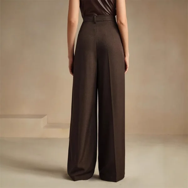 Women's Elegant High-Waisted Long Pants Solid Color  Commuter Suit Pants - Image 2