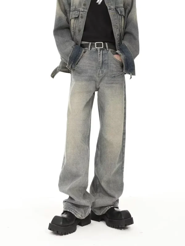 Denim Design Baggy Jeans and Denim Jackets Cleanfit Streetsuit Set Heavyweight Denim Set for Men - Image 4