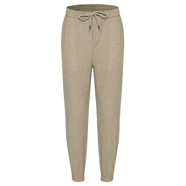 2025 Hot Sale Men's Fashion Casual Seersucker Jogger Pants Men Straight Trousers - Image 2