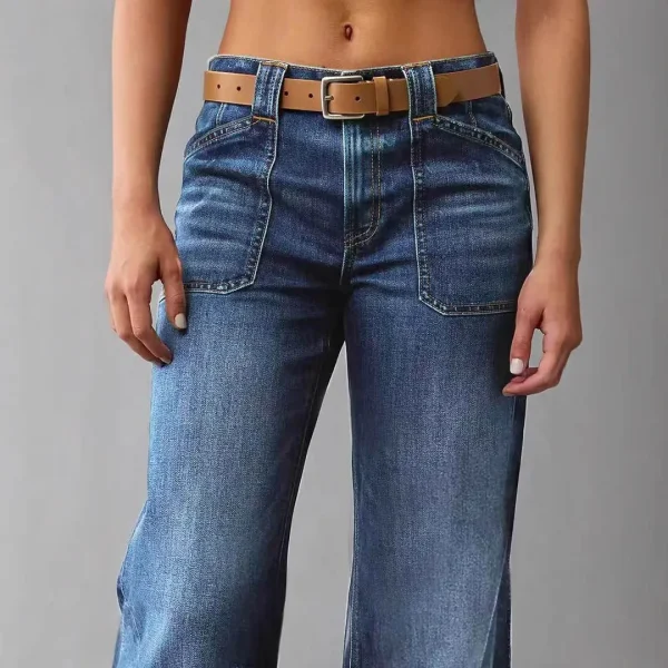 New Women's Retro High-Waisted Straight Loose  Jeans Breathable Denim Versatile Casual - Image 3