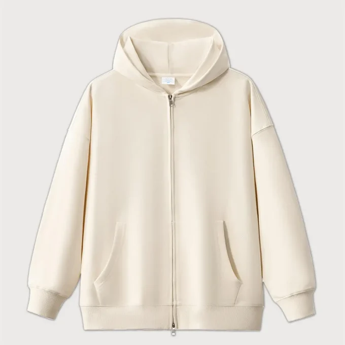 Heavy Weight 400 GSM Street Wear Solid Colors Full Zipper Men's Hoodies
