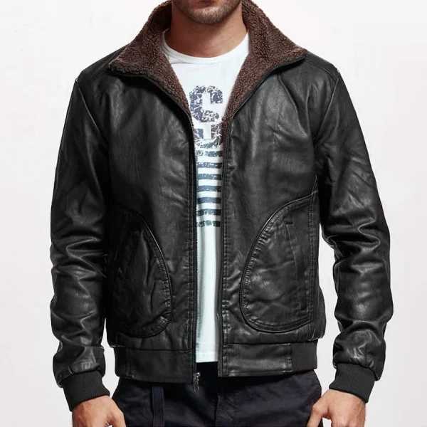 Winter Mens PU Jacket Thick Warm Men's Motorcycle Jacket New Fashion Windproof Leather Coat Fabric Vintage Canvas Male Size 3XL - Image 4