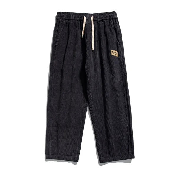 100% Cotton Front Pleat Relaxed Fit Corduroy Chino Pants for Men - Image 4
