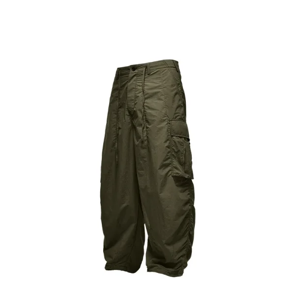 100% Nylon Loose Tooling Wide-leg Pants Multi-functional Pocket Windbreaker Pants for Men - Image 4