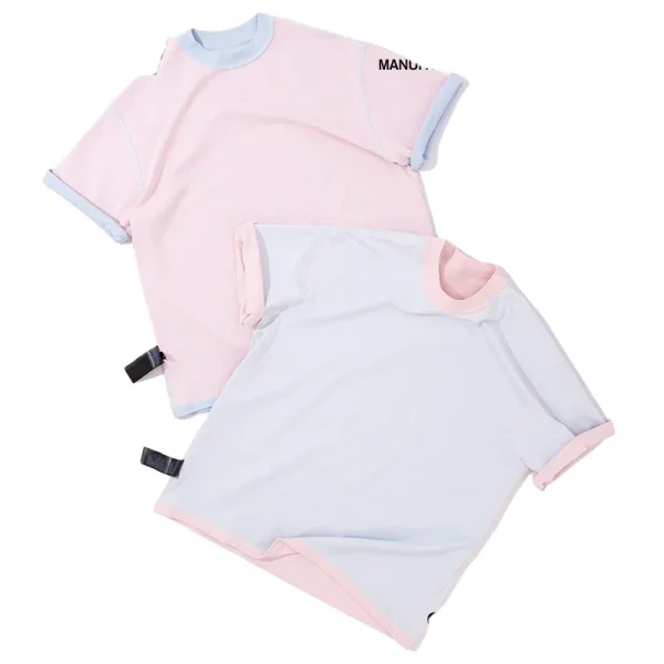2025 Summer Vintage Style New Two-Tone Reversible Short Sleeve T-Shirt Oversized Loose Drop Shoulder Casual Versatile 300 Gram - Image 3
