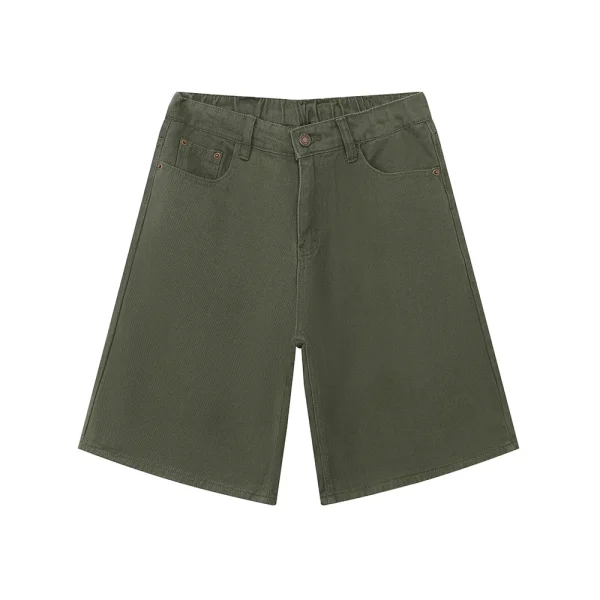 Summer Men's Fashion New High-End Casual Straight Five-Point Jeans Simple Solid Color Shorts Length Worsted - Image 6