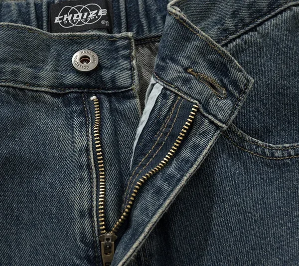 Vintage High Quality Casual Denim Ripped Straight Leg Plus Size Men's Jeans