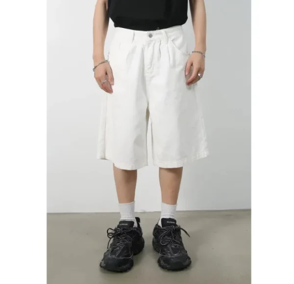 Summer New Casual Korean Style Five-Quarter Pants Loose Wide Leg Shorts Colorful Pattern Elastic Waist Closure Woven - Image 3
