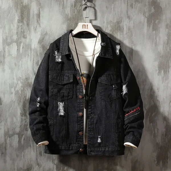 Fashion Print Cotton Jean Jacket Designed Mens Denim Jacket Men